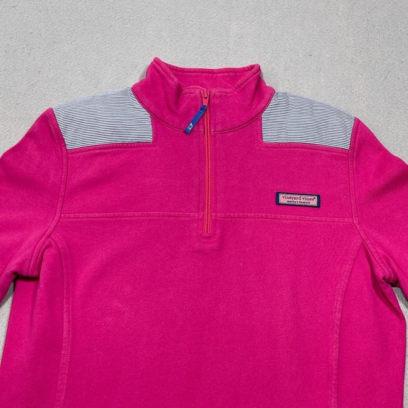 Vineyard‎ Vines 1/4 Zip Women’s XS Pullover Sweater Sweatshirt Pink Pocket - Picture 2 of 13